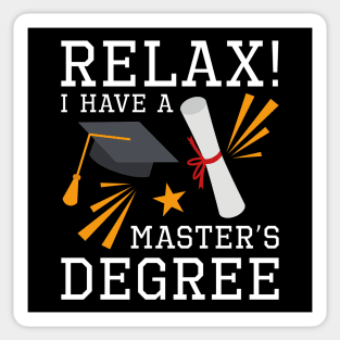 Relax Master’s Degree Sticker